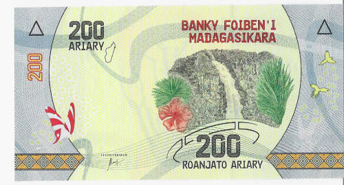 MADAGASCAR BANK - 200 ARIARY BANK NOTE  - UNC