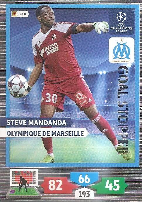 S. MANDANA (Marseille) - PANINI `CHAMPIONS LEAGUE 2013/14` - `GOAL STOPPER` TRADING CARD