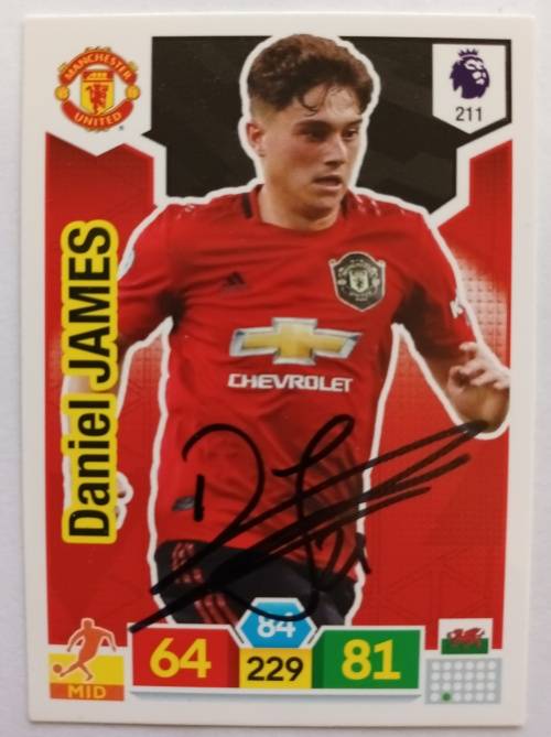DANIEL JAMES (Man. United) - PANINI `EPL` 2021 -  Personally `AUTOGRAPHED` TRADING CARD
