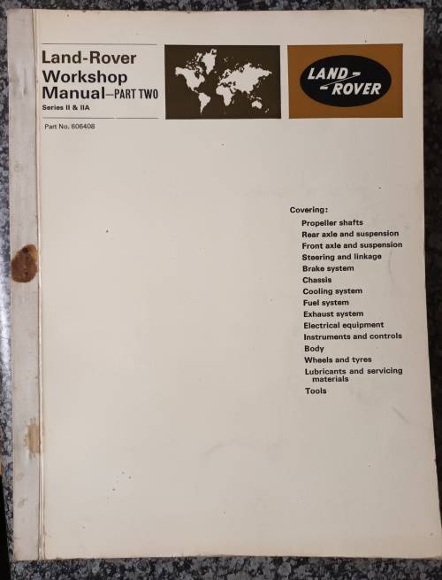 LAND ROVER 88 and 109 1969 WORKSHOP MANUAL Part 2 - In Fair Condition