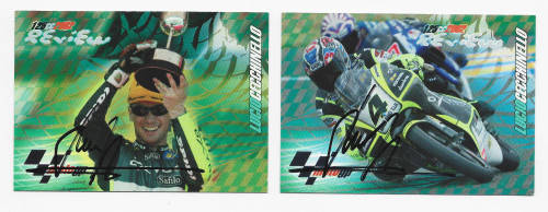 LUCIO CECCHINELLO  - MOTO GP 2003 COLLECTION - LOT of 2  250cc RIDER `AUTOGRAPHED` TRADING CARD