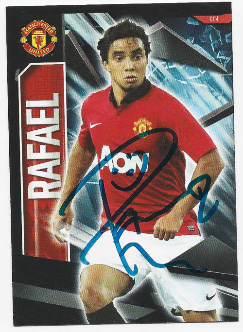 RAFAEL da SILVA - PANINI Manchester United `ADRENALYN 2014` -  Personally `AUTOGRAPHED` TRAD. CARD