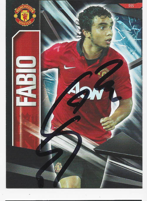 FABIO da SILVA - PANINI Manchester United `ADRENALYN 2014` -  Personally `AUTOGRAPHED` TRAD. CARD