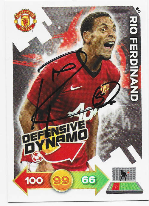 RIO FERDINAND - PANINI `MANCHESTER UNITED 2013` COLLECTION - Personally Signed Trading Card