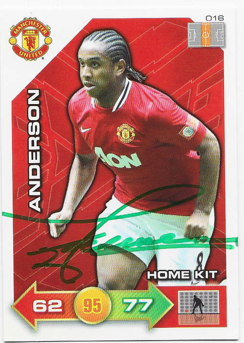 ANDERSON - PANINI `MANCHESTER UNITED 2012` COLLECTION - Personally Signed Trading Card