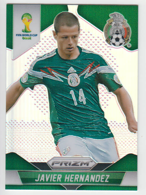 JAVIER HERNANDEZ - PANINI PRIZM `FIFA WORLD CUP 2014` - `PRIZM PARALLEL` BASE TRADING CARD 148