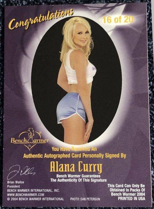 ALANA CURRY - BENCHWARMER 2004 SERIES II - CERTIFIED `AUTOGRAPH` TRADING CARD 16 of 20