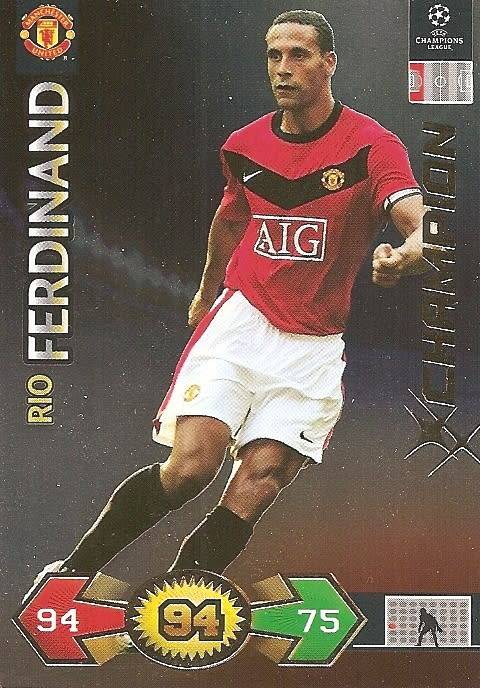 RIO FERDINAND - PANINI `CHAMPIONS LEAGUE S/STRIKES 2009/10` - GOLD `CHAMPION` TRADING CARD