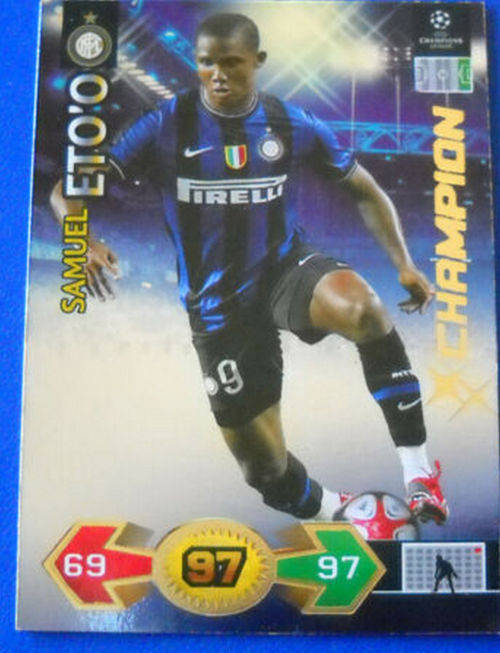 SAMUEL ET`O - PANINI `CHAMPIONS LEAGUE S/STRIKES 2009/10` - RARE `CHAMPION`TRADING  CARD
