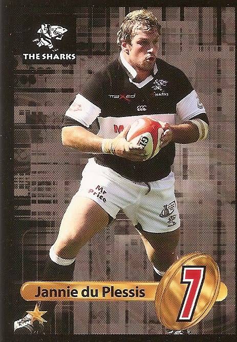 JANNIE DU PLESSIS (Shark) - BIG BALL RUGBY COLLECTION  2009 - BASE TRADING CARD