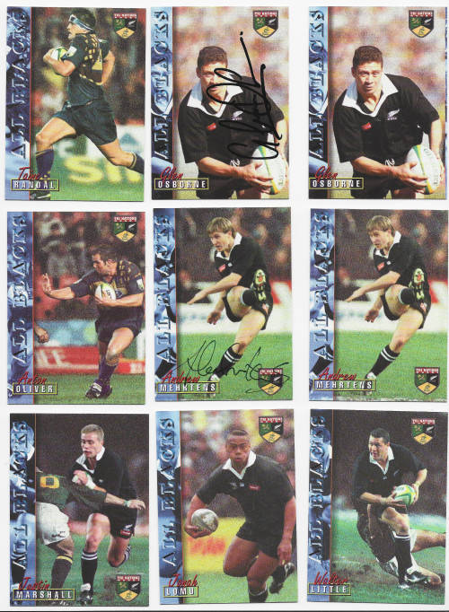 ALL BLACKS - PANINI RUGBY CARD COLLECTION 1997 - Complete Set of 30 Trading Cards - 5 Signed card