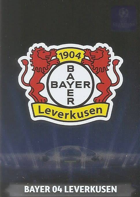 BAYER 04 LEVERKUSEN - PANINI `CHAMPIONS LEAGUE` 2013/2014 - FOIL `CLUB BADGE` TRADING CARD
