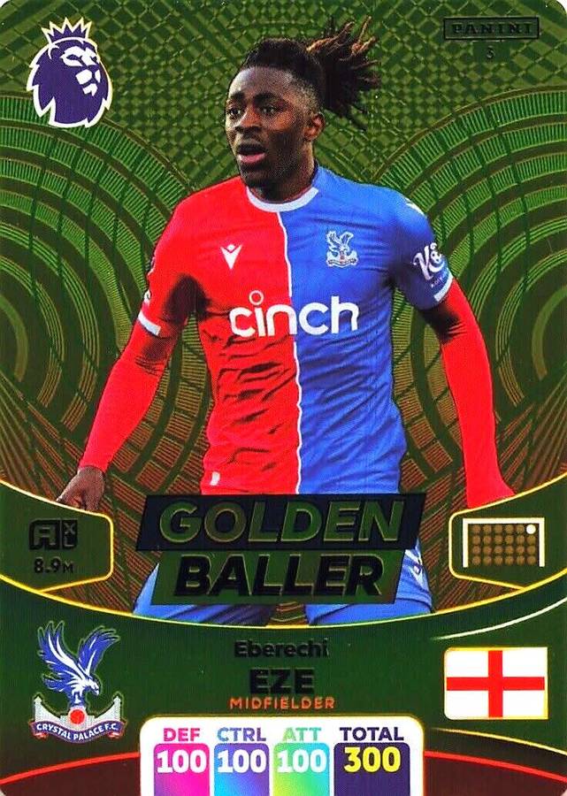 EBERECHI EZE - PANINI English Premier League 2023/24 - RARE `GOLDEN BALLER` TRADING CARD 3