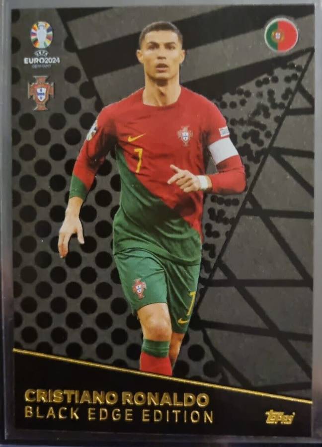 CRISTIANO RONALDO - Topps `UEFA EURO 2024` Collection - RARE `BLACK EDGE EDITION` Trading Card