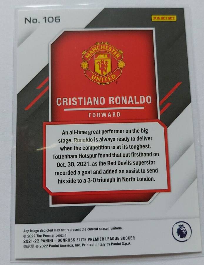 CRISTIANO RONALDO - Panini Donruss ELITE 2021/22 -FOIL HOLO TRADING CARD 106