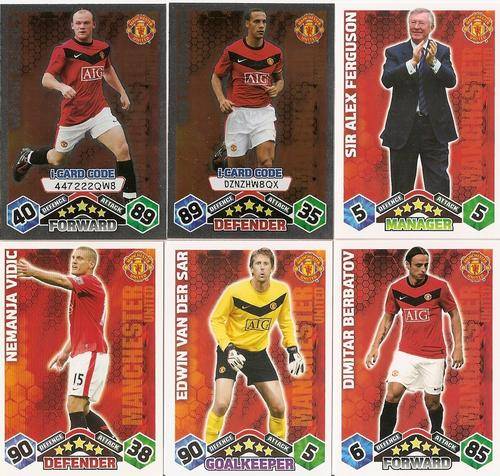 MATCH ATTAX 09/10 - MANCHESTER UNITED COMPLETE TEAM - 19 CARDS