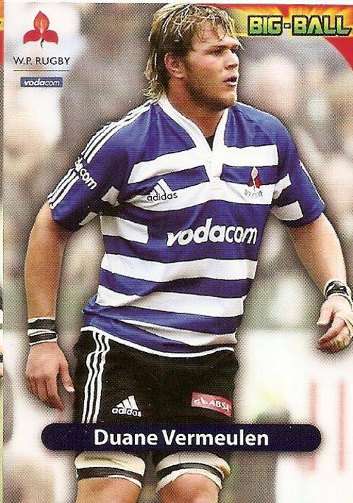 BIG BALL 2010 RUGBY COLLECTION - DUANE VERMEULEN BASE CARD WP11