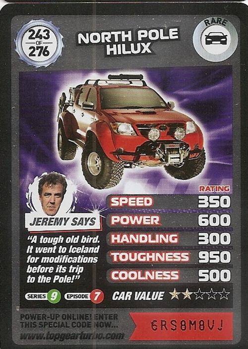 TOP GEAR TUBO CHALLENGE - NORTH POLE HILUX (243) RARE CARD
