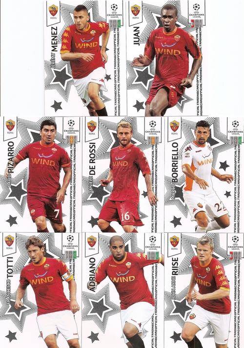 CHAMPIONS LEAGUE "PREMIUM" 2010/11 - ROMA BASE SET OF 8 CARDS