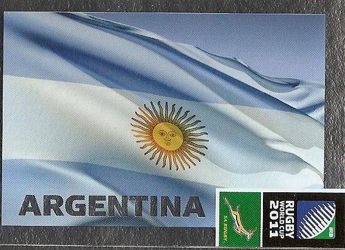 2011 RUGBY WORLD CUP COLLECTION - ARGENTINA FLAG "RARE" CARD 11