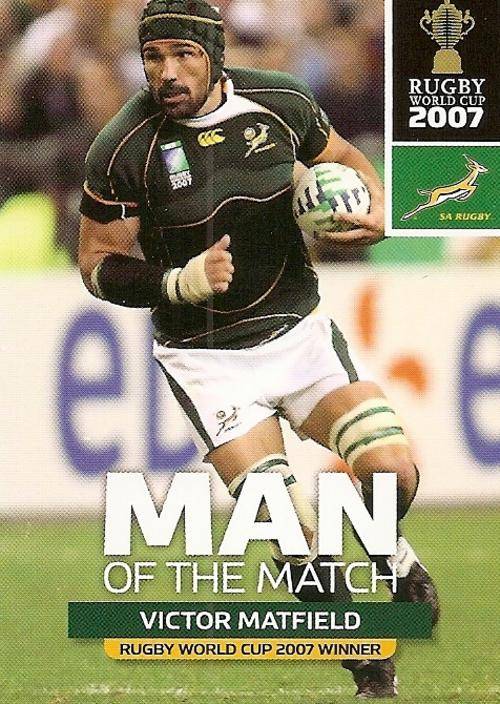 BIG BALL 2011 RUGBY WORLD CUP COLLECTION -  VICTOR MATFIELD `MAN of the MATCH` TRADING CARD 117