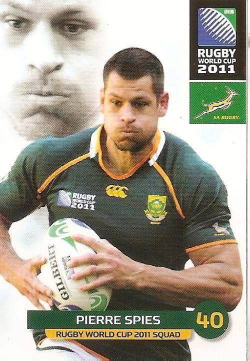 2011 RUGBY WORLD CUP COLLECTION - PIERRE SPIES 93 BASE CARD