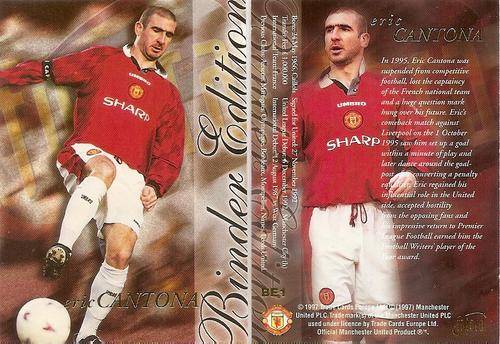 ERIC CANTONA LIMITED EDITION "BINDER CARD"  - FUTERA MANCHESTER UNITED 1997