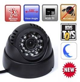 Night Vision IR Dome Color Security Camera Digital Video Recorder DVR-No wiring, Simple Installation