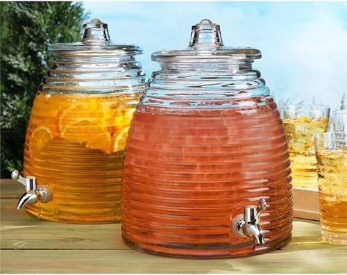 New - 10 Liter Glass Bee Hive Drink Dispenser