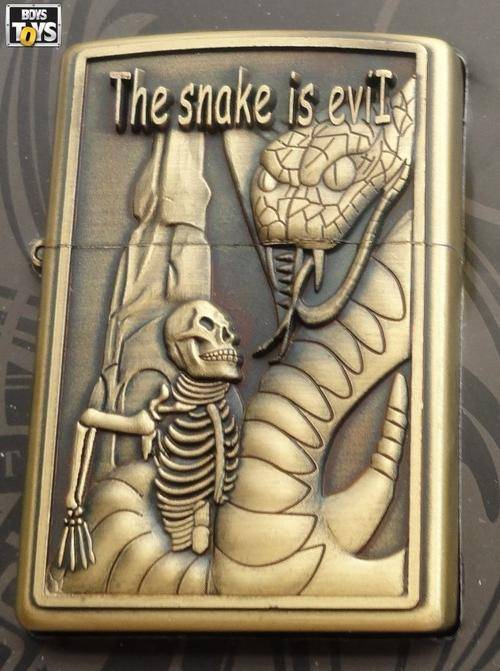 JianTai Oil Lighter - Evil Snake & Skeleton