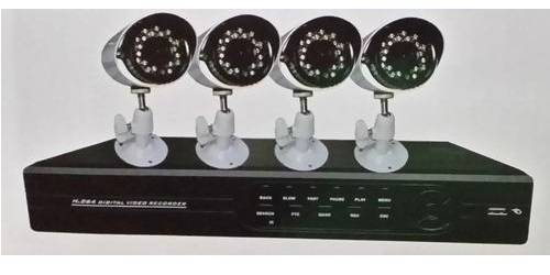 CCTV SECURITY KIT, 4 CAMERAS, HDMI, SMARTPHONE CONNECT, INDOOR/OUTDOOR/DAY/NIGHT/MOTION DETECT