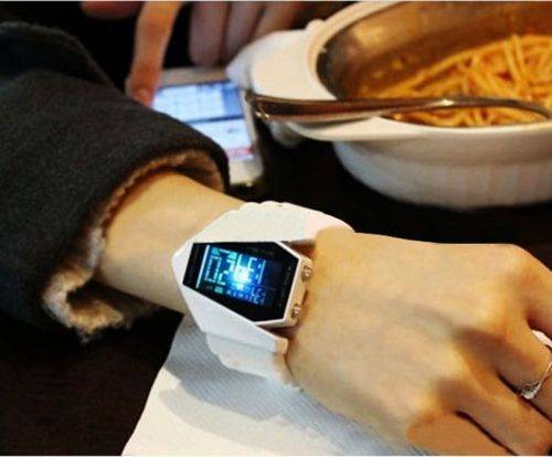 White Fashion Airplane Aivator LED Light Sport Wrist Watch