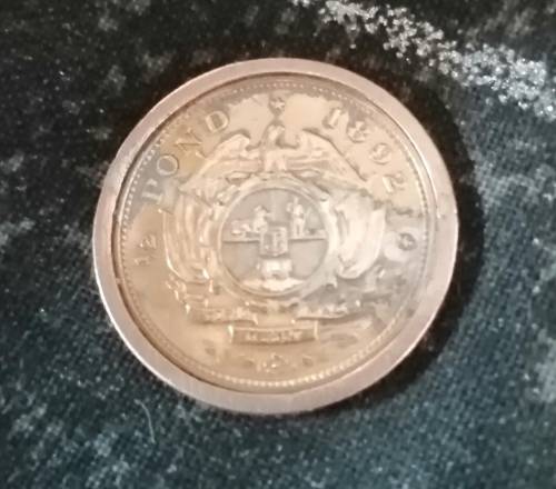 Half pond 1892 ZAR Kruger Gold coin double shaft