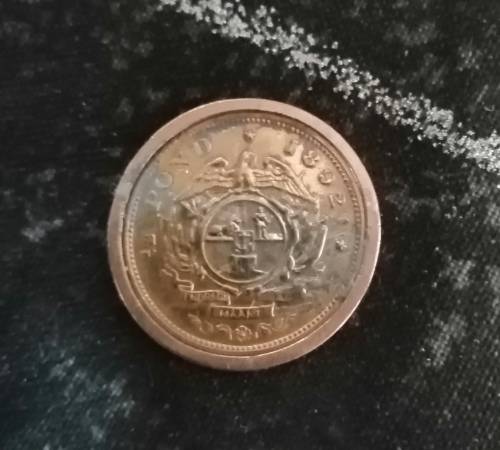 Half pond 1892 ZAR Kruger Gold coin double shaft