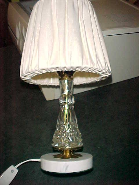 Beautiful Glass with brass fittings and marble base bedside lamp.