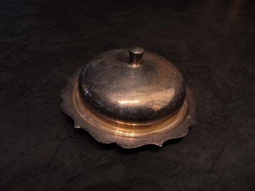 SILVER PLATED BUTTER DISH WITH GLASS INNER