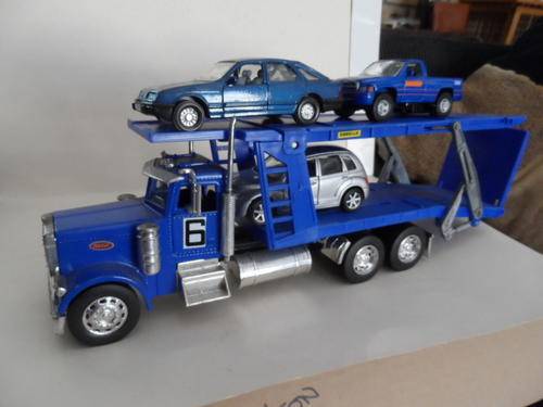PETERBILT CAR TRANSPORTER AND TWO VEHICLES  [A8]