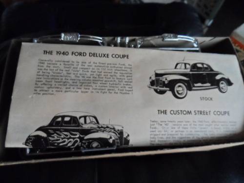 Vintage 1960s AMT 1940 Ford Deluxe Coupe 3 in 1 Model Kit Trophy Series unbuilt