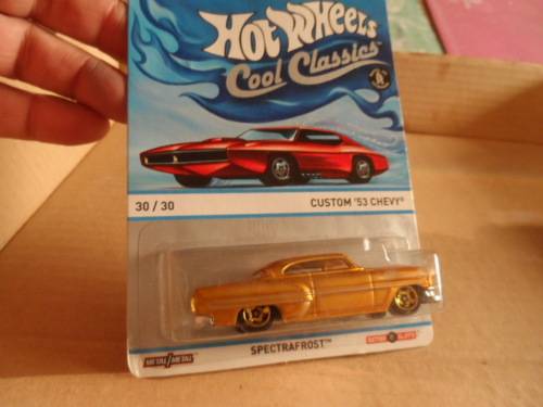 Hot Wheels Custom `53 Chevy Cool Classics Red Card #Y9453 NRFP 2013 Gold B18 [m26]