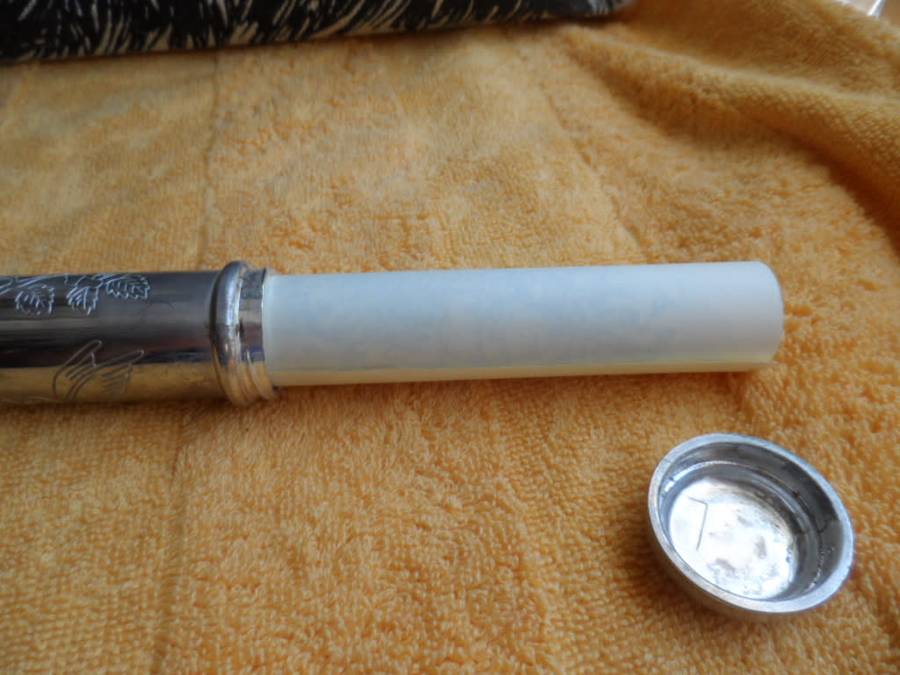 My Wedding Scroll in Holder silver metal