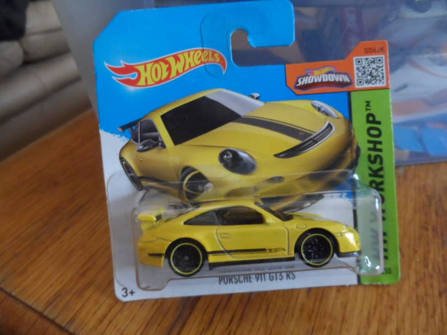 HOT WHEELS Porsche 911 GT3 RS Yellow Car Coupe HW Workshop #196/250   [M53]