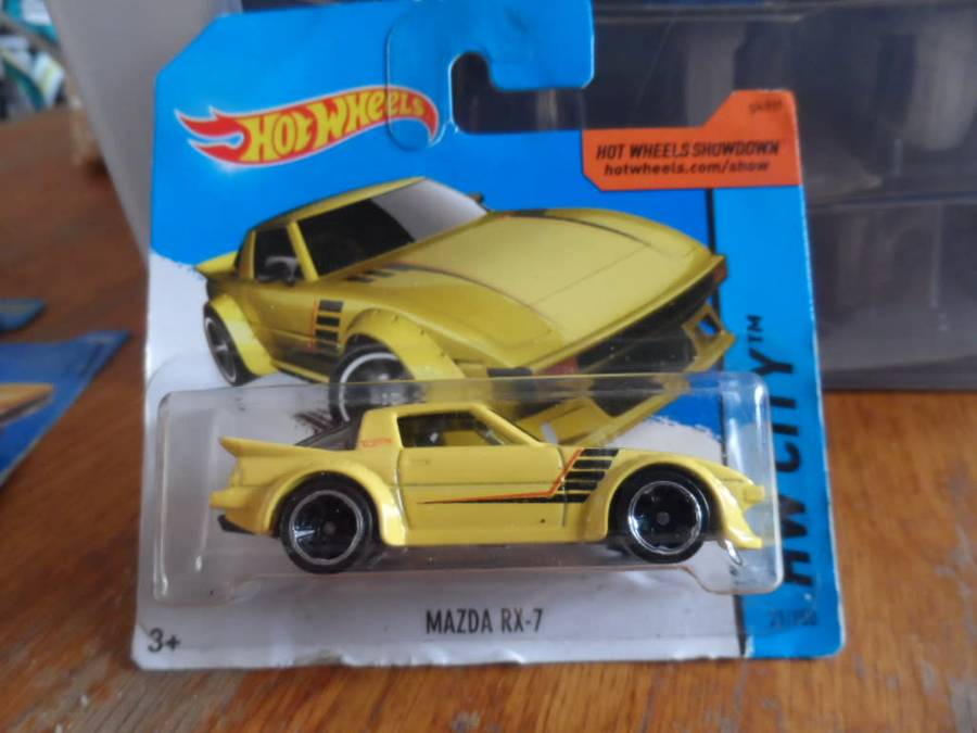 Hot Wheels HW City Mazda RX-7 Yellow-sealed short card-[m49]