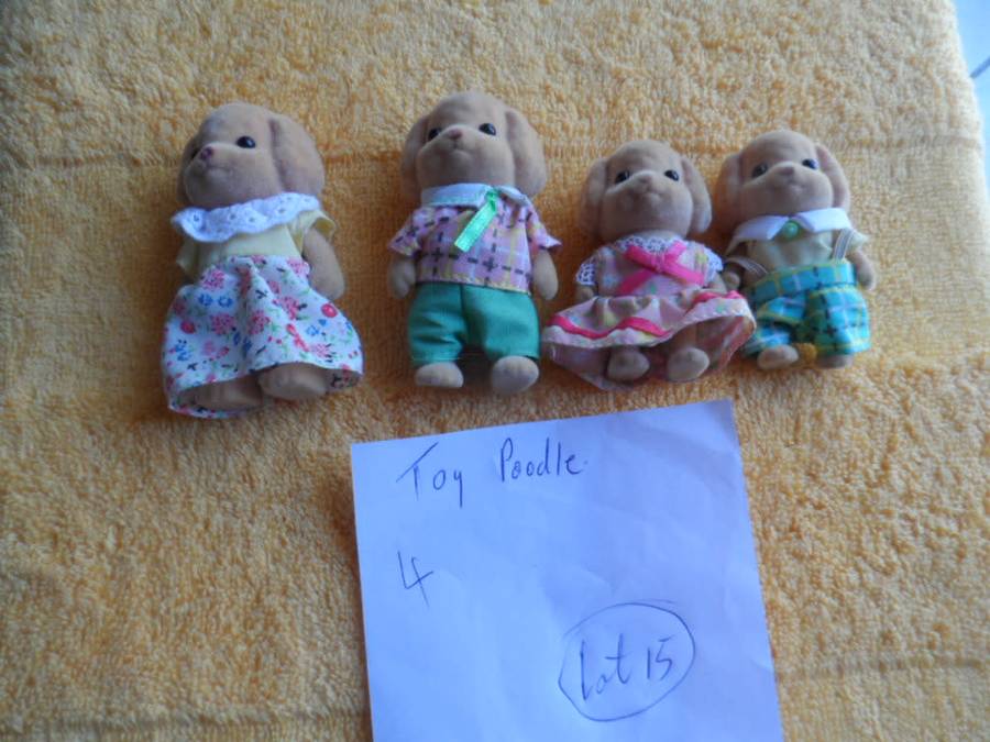 Sylvanian original 4 poodle figures