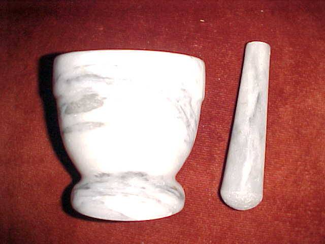 marble mortar and pestle