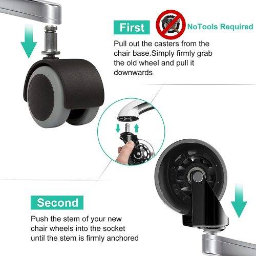 5 Set Office Chair Castor Wheels for All Floors