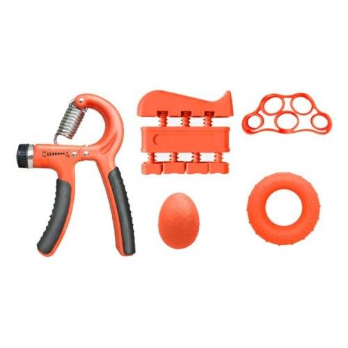 5 Pack Hand Grip Strengthener Finger Forearm Strength Exerciser Kit-Orange