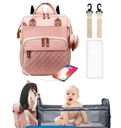 Multi-functional baby diaper bag & Bed