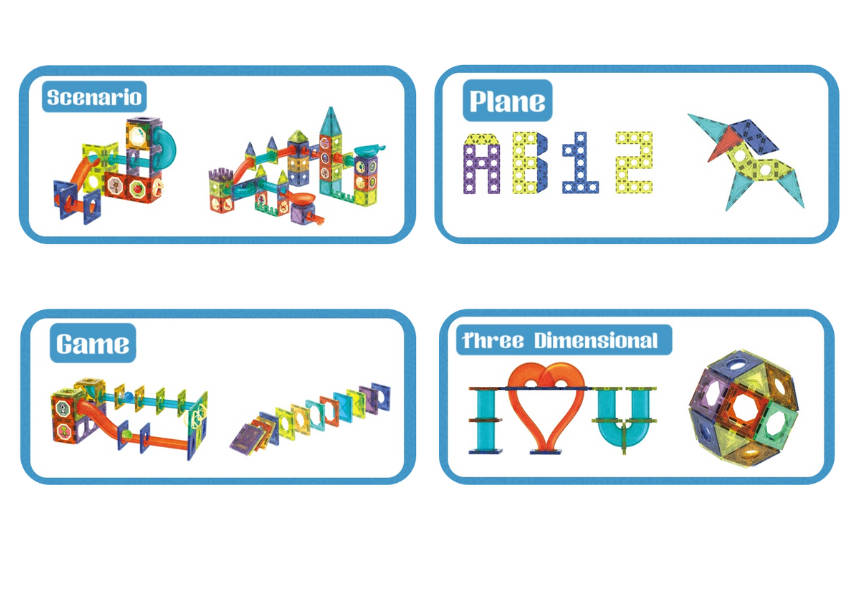 73 Pcs Magnetic Pipeline Tiles Magic Blocks 3D STEM Stacking Toys