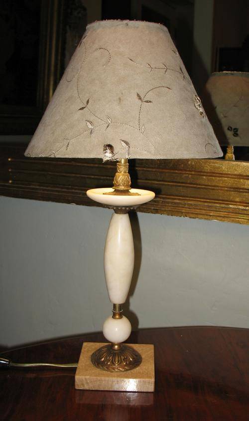 Lovely vintage marble and brass lamp