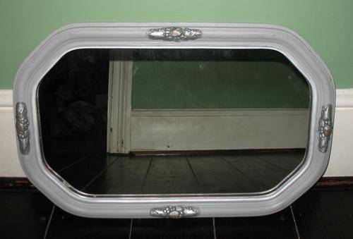 Vintage grey and silver art deco mirror